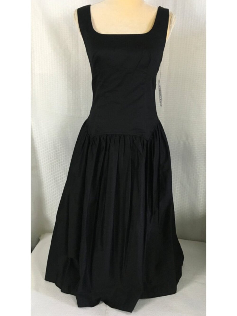 Scoop Dress Maxi Dress Size XS 0 to 2 Black Square Neck Sleeveless Bow New w Tag